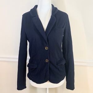 J.CREW Navy Blue Cotton Knit Blazer Jacket S